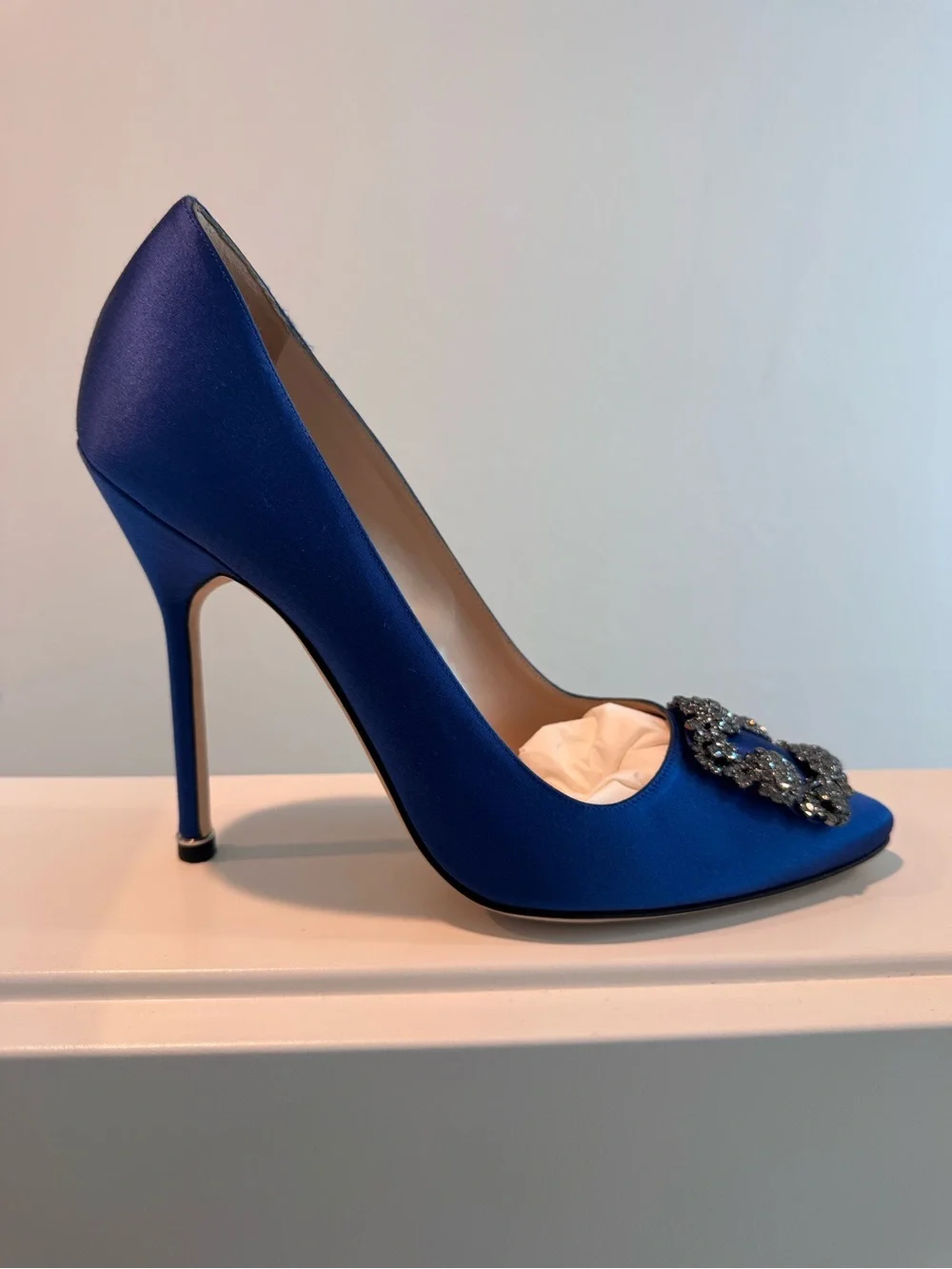 Royal Blue Manolo Blahnik Hangisi Pump 115
